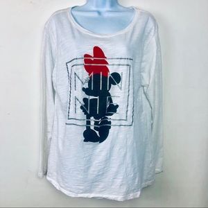 Disney Store Minnie Mouse White Print Top